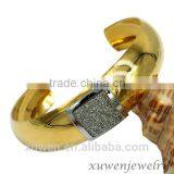 2016 New 316l Stainless Steel Gold Plated Imitation Bangles With Crystal