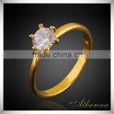 Fashion Women Austrian Style Gold Filled Zircon Ring Polished Gift Jewelry