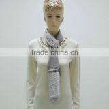 TYS155 Light Purple Silk Scarf With Rhinestone