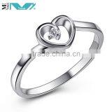 Women Gift White Zircon Heart 925 Sterling Silver Fashion Ring thumbnail-2