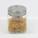 500ml SQUARE GLASS STORAGE JAR WITH METAL LID thumbnail-3