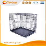 Three Sizes Black Metal Single Door Pet Crate Cage with Plastic Tray