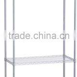 Chrome Garment Rack With Top and Bottom Shelves thumbnail-1