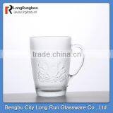 LongRun 14oz Beautiful Logo Top Sale Drinking Water Tea Glass Cup Wholeasle