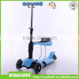 New Product 2016 3 in 1 Kids Kick Scooter With PU Flash Wheel