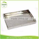 Monogrammed Ring Dish Hexagon Silver Gold White Gift Jewelry Display Organiser Stained Geometric Brass Glass Metal Food Tray thumbnail-4