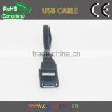 Black Color 10cm Micro Usb 3.0 Extension Cable for Samsung Note3 S5