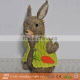 EASTER DECORATION 35CM GREEN JACKET BUNNY WITH EGG thumbnail-1