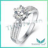 Lady's Sliver Ring 1Carat Moissanite Rings Wedding,Engagement Rings thumbnail-1