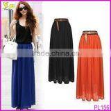 Sexy Women Chiffon Pleated Maxi Long Dress Elastic Waist Bust Skirt thumbnail-1
