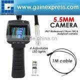 5.5mm Camera Industrial 2.4" HD Endoscope Snake Scope Waterproof 1M Cable Inspection Borescope 4 LED Engine Pipe Cam Tool thumbnail-1