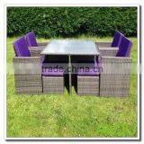 Audu Miami Purple Outdoor Garden Rattan Dining Set thumbnail-6
