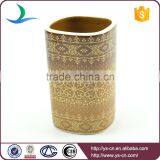 Brown Decal Glazed Classic Square Ceramic Bathroom Set thumbnail-4