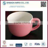 Cheap Double Color Ceramic Soup Bowl With Handle thumbnail-1