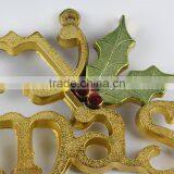 Plastic Decorative Hanging Merry Christmas Word Crafts Decoration Christmas With Leaf thumbnail-3