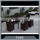 Rattan Dining Set With Refectory Table thumbnail-1
