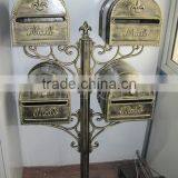 Euro Style Cast Iron or Aluminum Post Mailbox, Cast Iron Wall Mailbox thumbnail-2