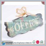 Vintage Green Wooden Hanging Office Shabby Wall Sign Plaque Chic Decor Gift CN thumbnail-1