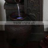Tiered Pottery Tabletop Water Fountain With LED Lights thumbnail-5