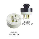 3pin 30A Male and Female Porcelain Socket and Plug thumbnail-3