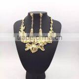 New Alloy Painting Colors Flower Design Choker Necklace& Earrings for Women thumbnail-5