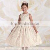 Beautiful Lace Round Neck Baby Gown Burgundy Flower Girl Dresses thumbnail-2