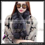 CX-S-126C China Supplier Hot Selling Black Fashion Women Rabbit Fur Scarf thumbnail-3
