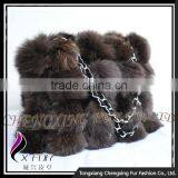 CX-H-11B Wholesale China Women Real Rabbit Fur Ball Fashion Bag thumbnail-6