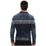 High Quality Men Jean Jacket Wholesale Slim for Sale Custom Your Own Design thumbnail-2