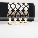 Wholesale Ellipse Superposition Jewelry Hollow Design Wide Bangle for Promotion thumbnail-5