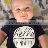 Summer Short Sleeve Custom Organic Cotton Bodysuit For Baby thumbnail-1
