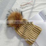 15 Colors Big Real Fur Poms Fashion Classic Tight Knitted Fur Ball Pom Poms Knitted Hat Women Cap Winter Beanie Fox Fur Balls thumbnail-4