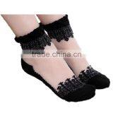 Hot Sales Colorful Ultrathin Transparent Beautiful Crystal Lace Elastic Short Women Socks Calcetines Pink Sock for Womens Meias thumbnail-1