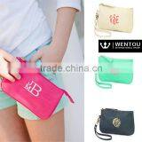 Preppy Style Monogrammed Small Zipper Bag Mini Smart Wristlet thumbnail-2