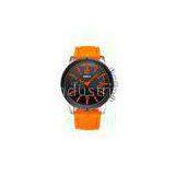 Custom Orange Big Dial Quartz Digital Dual Display Wrist Watch With Japan Movt