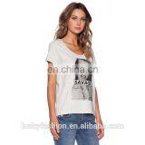 Custom Casual Short Sleeve Plain t Shirt Print for Women thumbnail-2
