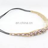 Elastic Headband With Rhinestone Pearl Hair Accessories Bohemia Crystal Pearl Elastic Hair Bands Women thumbnail-2
