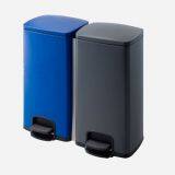 MAX-F108-A Stainless Steel Powder Coated Blue/gray Double Stainless Steel Pedal Bin for Office