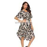 LAITE D2151 Women Printed Casual Dresses Ladies Short Sleeve V-neck Casual Dresses thumbnail-4