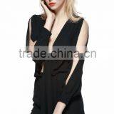 Contemporary Sexy Deep V-Neck Chiffon Jumpsuit for Women thumbnail-3