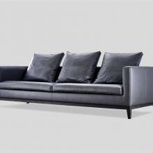 Modern Sofa LS1502 Metal Legs Frame Genuine Leather or Fabric Upholstered Sofa thumbnail-2