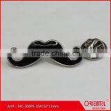 Black Epoxy With Silver Base Mustache-shaped Metal Brooch thumbnail-1