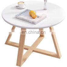 Wholesale Furniture With Rustic Wooden Round Sofa Side Balcony Small Tea Table Rental Room Mini Small Table