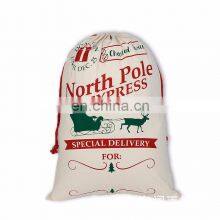 Eco Friendly Christmas Gift Canvas Cotton Bags For Christmas Tree Storage Candy Bag OEM Customized With Drawstring thumbnail-1