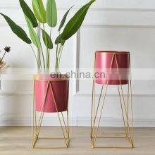 Manufacturing Wholesale Supplies Artifical Metal Gold Stand Indoor Plant Pots Flower thumbnail-2