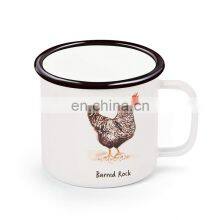 China Blank 16oz Blue and White Enamel Steel Beer Mug for Camping thumbnail-4