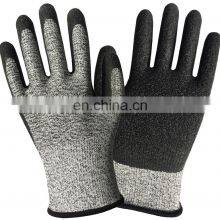15 G Blue Nylon Lining Black Foam Nitrile Coated Rough Finished Work Gloves thumbnail-3