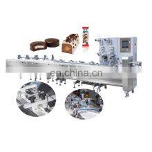 Horizontal High Speed Flow Packing Machine With Chocolate Bar Auto Feeding and Flow Wrapping Chocolate Foil Wrap Machine