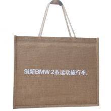 Wholesale Plain Hessian Shopper Bag Custom Printed Large Natural Eco Friendly Burlap Jute Shopping Tote Beach Bag With Logos thumbnail-2