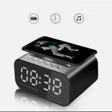 BT510 Wireless Bedside Cabinet Night Table Desktop LED Display Alarm Clock Temperature FM AUX in Function Wireless Charging BT thumbnail-3